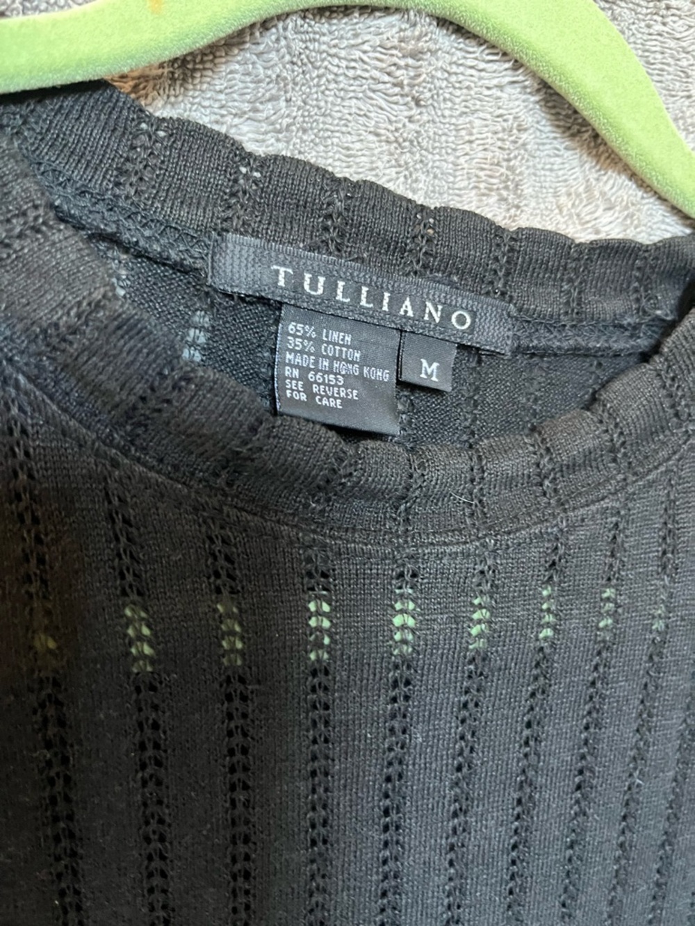 Tulliano Men's Black Linen-Cotton Dress Shirt - Medium